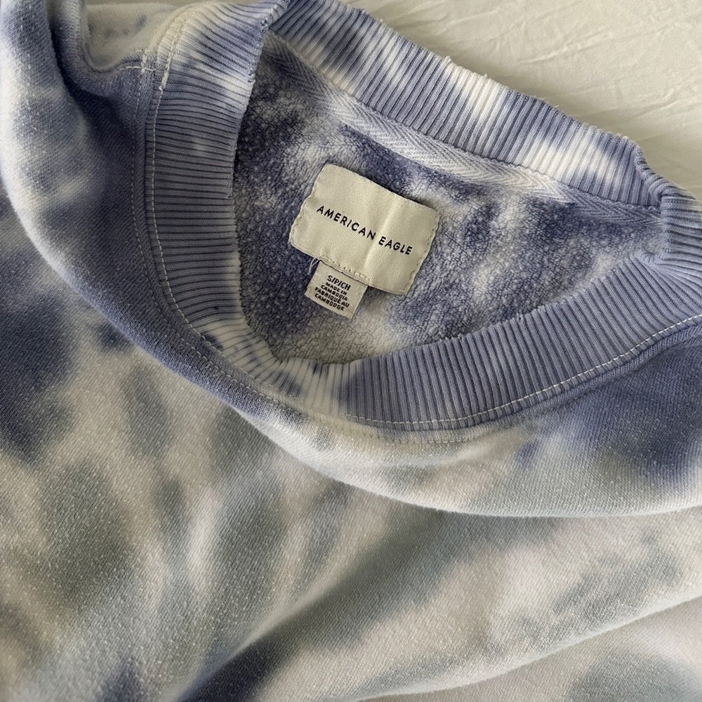 American Eagle Blue Tie-Dye Sweatshirt - Picture 2 of 4